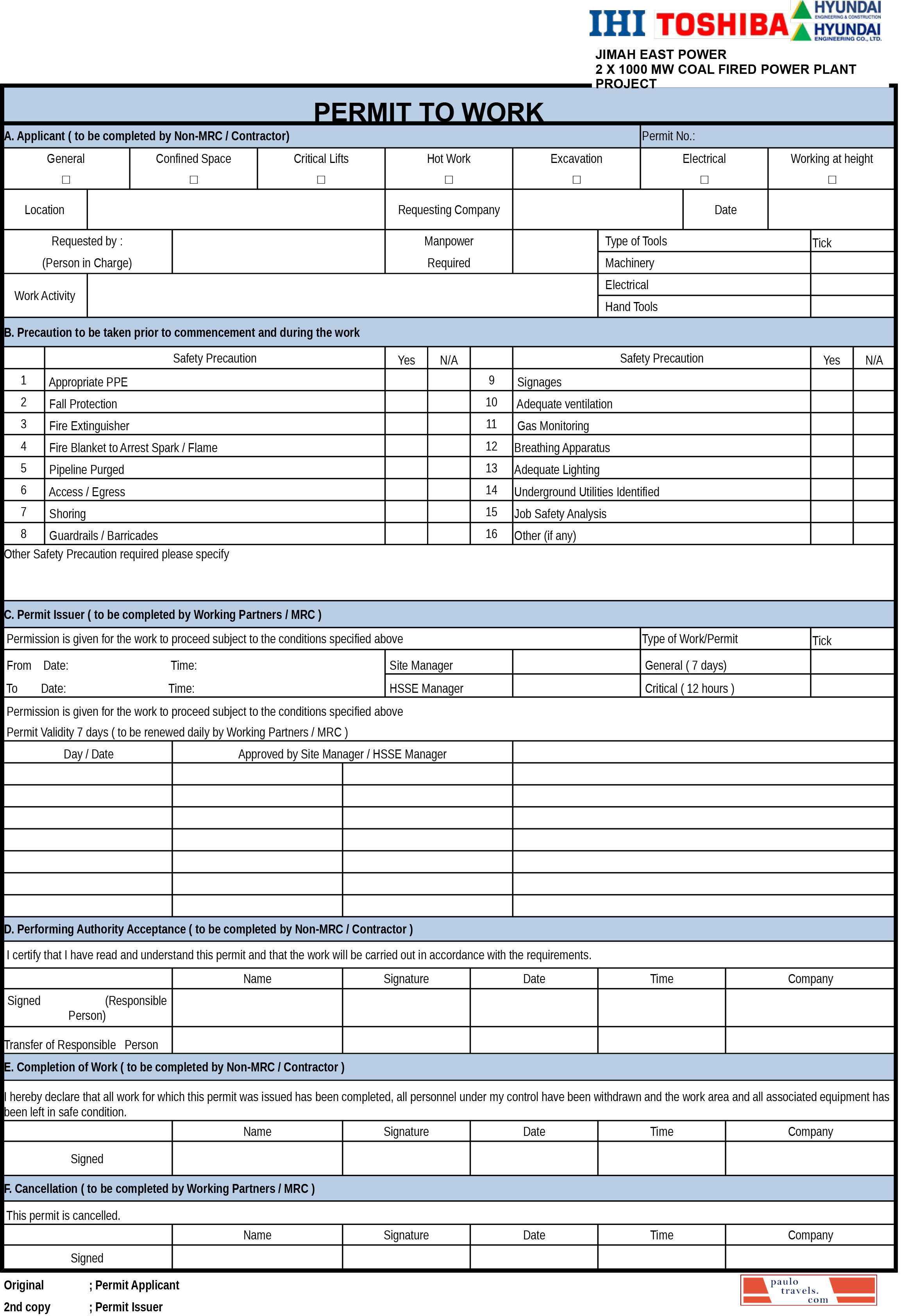 Ihi Toshiba work permit